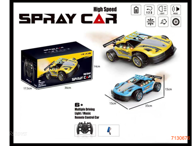 2.4G 1:12 6CHANNELS R/C CAR W/LIGHT/SOUND/SPRAY/3.7V 1200MAH BATTERY PACK IN CAR/USB CABLE W/O 2*AA BATTERIES IN CONTROLLER 2COLOURS