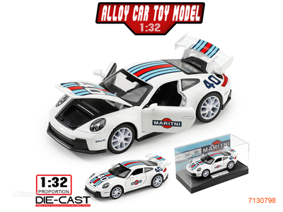 1:32PULL BACK DIE-CAST CAR W/4 OPEN DOOR/LIGHT/SOUND/3*AG13 BATTERIES
