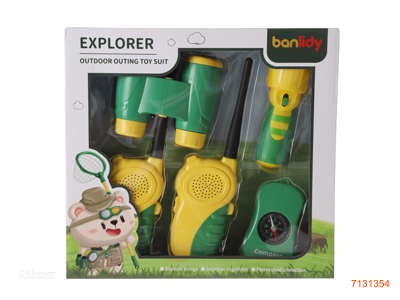 OUTDOOR EXPLORER SET W/LIGHT W/0 2*AAA BATTERIES IN FLASHLIGHT W/0 4*AAA BATTERIES PER PCS IN INTERPHONE