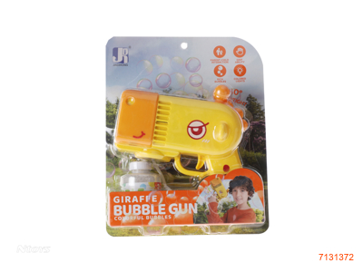 B/O BUBBLE GUN W/1*85ML BUBBLE WATER/LIGHT W/0 4*AA BATTERIES IN GUN