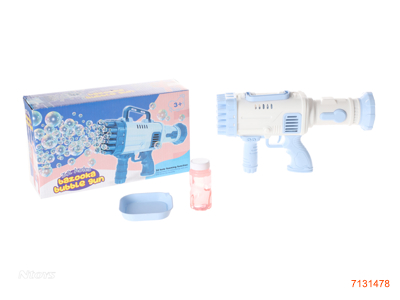 BUBBLE GUN W/1*25ML BUBBLE WATER W/0 4*AA BATTERIES 2COLOURS