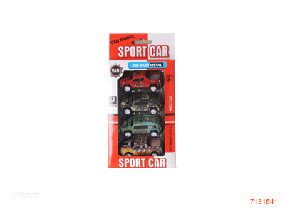 PULL BACK DIE-CAST CAR 4PCS