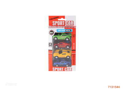 6CM PULL BACK DIE-CAST CAR 4PCS