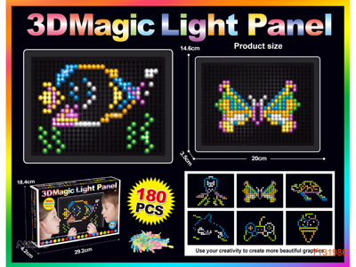 3D MAGIC LIGHT PANEL W/0 3*AA BATTERIES 180PCS