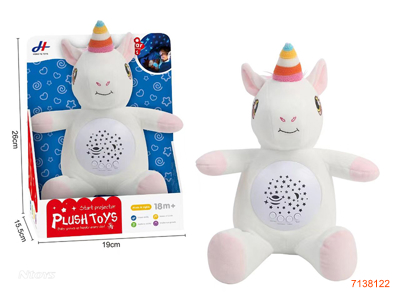 PLUSH UNICORN W/PROJECTION/MUSIC W/O 2*AA BATTERIES