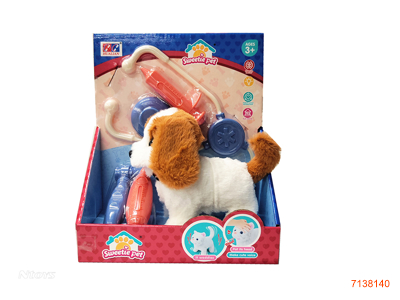 B/O PLUSH DOG SET W/SOUND W/O 2*AA BATTERIES