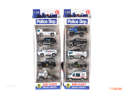 1:64 FREE WHEEL DIE-CAST CAR 5PCS 2ASTD