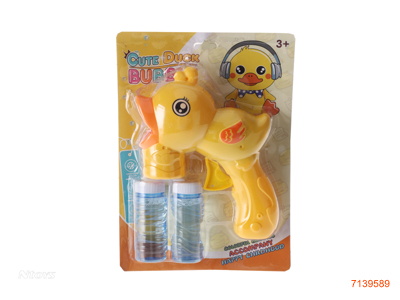 BUBBLE GUN W/2*50ML BUBBLE WATER 2COLOURS