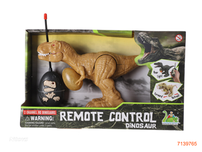 27MHZ R/C DINOSAUR W/LIGHT/SOUND W/O 2*AAA BATTERIES IN DINOSAUR/2*AA BATTERIES IN CONTROLLER