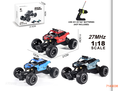 27MHZ 1:18 4CHANNELS R/C DIE-CAST CAR W/O 3*AA BATTERIES IN CAR,2*AA BATTERIES IN CONTROLLER 3COLOURS