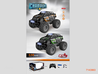 2.4G 1:14 4CHANNELS R/C CAR W/LIGHT/3.7V BATTERY PACK IN CAR/USB CABLE W/O 2*AA BATTERIES IN CONTROLLER 2COLOURS