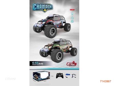 2.4G 1:16 4CHANNELS R/C CAR W/LIGHT/3.7V BATTERY PACK IN CAR/USB CABLE W/O 2*AA BATTERIES IN CONTROLLER 2COLOURS