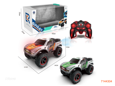 2.4G 1:12 7CHANNELS R/C CAR W/SPRAY/LIGHT/7.4V BATTERY PACK IN CAR/USB CABLE W/O 2*AA BATTERIES IN CONTROLLER 2COLOURS