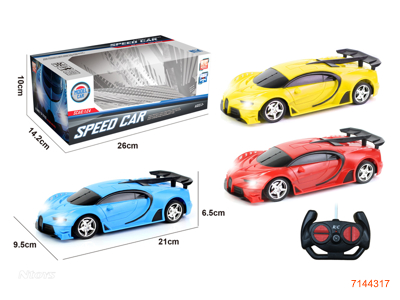 27MHZ 1:24 4CHANNELS R/C CAR W/LIGHT W/O 3*AA BATTERIES IN CAR,2*AA BATTERIES IN CONTROLLER.3COLOURS