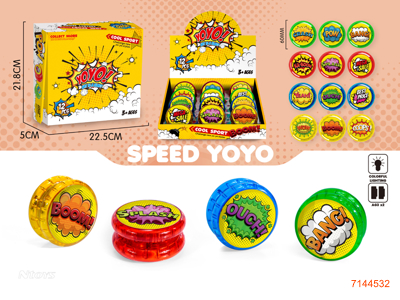 YOYO W/LIGHT/2*AG3 BATTERIES PER PCS 12PCS/DISPLAY BOX 4COLOURS