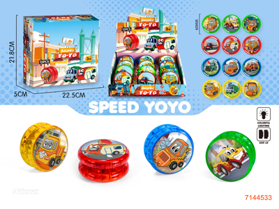 YOYO W/LIGHT/2*AG3 BATTERIES PER PCS 12PCS/DISPLAY BOX 4COLOURS