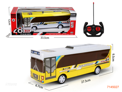 27MHZ 1:30 4CHANNELS R/C BUS W/O 3*AA BATTEREIS IN CAR,2*AA BATTERIES IN CONTROLLER 2COLOURS