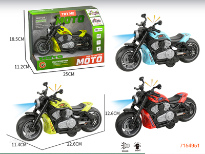 F/P MOTORCYCLE W/LIGHT/SOUND/3*AG13 BATTERIES 3COLOURS