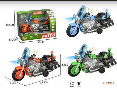 F/P MOTORCYCLE W/LIGHT/SOUND/3*AG13 BATTERIES 3COLOURS