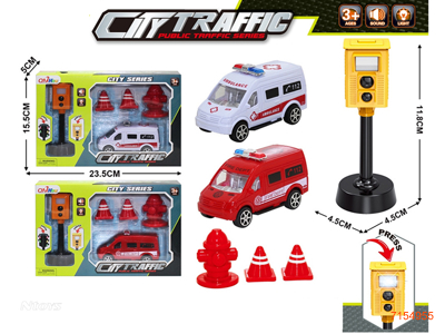 P/B CAR SET W/ILLEGAL LIGHT W/LIGHT/SOUND/3*AG3 BATTERIES 2COLOURS