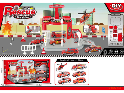 FIRE SET W/FREE WHEEL CAR+PLANE