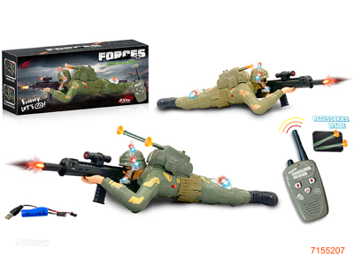 2.4G R/C SOLDIER W/LIGHT/SOUND/3.7V BATTERY PACK IN SOLDIER/USB CABLE W/O 2*AA BATTERIES IN CONTROLLER 2COLOURS