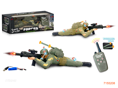 2.4G R/C SOLDIER W/LIGHT/SOUND/3.7V BATTERY PACK IN SOLDIER/USB CABLE W/O 2*AA BATTERIES IN CONTROLLER 2COLOURS