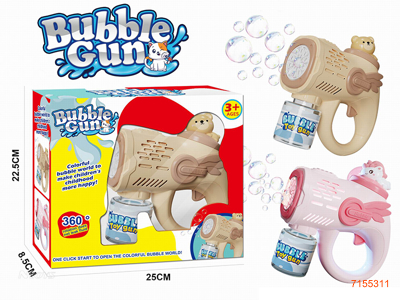 B/O BUBBLE GUN W/LIGHT W/O 4*AA BATTERIES 2ASTD