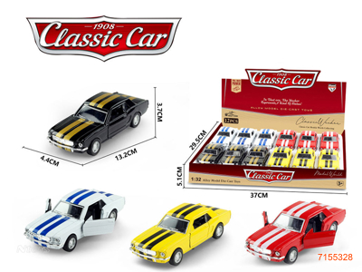 1:32 PULL BACK DIE-CAST CAR 12PCS/DISPLAY BOX 4COLOURS