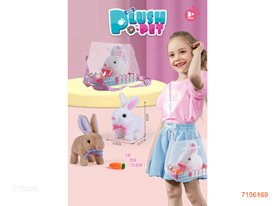 B/O PULSH RABBIT SET W/SOUND W/O 2*AA BATTERIES 2COLOURS