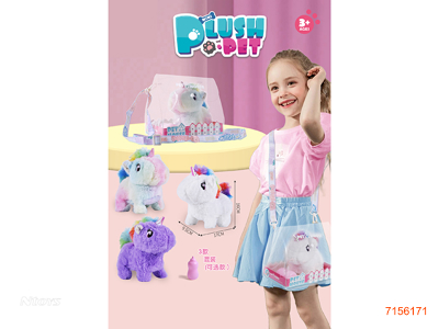 B/O PULSH UNICORN SET W/SOUND W/O 2*AA BATTERIES 3COLOURS