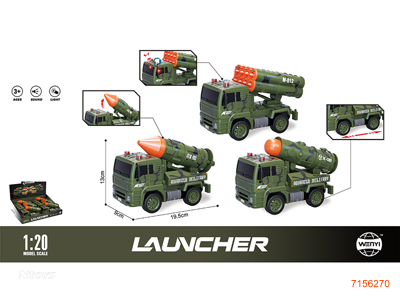 1:20 F/P MILITARY TRUCK W/LIGHT/SOUND/3*AG13 BATTERIES PER PCS 6PCS/DISPLAY BOX 3ASTD