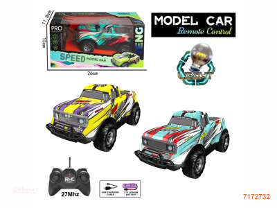 27MHZ 1:20 4CHANNELS R/C CAR W/LIGHT/3.7V 500MAH BATTERY IN CAR/USB CABLE. W/O 2*AA BATTERIES IN CONTROLLER