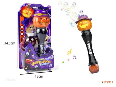 B/O BUBBLE WAND W/1PCS 85ML BUBBLE WATER/LIGHT/MUSIC W/O 3*AA BATTERIES