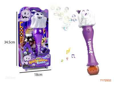 B/O BUBBLE WAND W/1PCS 85ML BUBBLE WATER/LIGHT/MUSIC W/O 3*AA BATTERIES