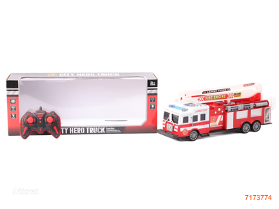 2.4G 4CHANNEL R/C FIRE FIGHTING TRUCK W/LIGHT/MUSIC W/O 3*AA BATTERIES IN CAR/2*AA BATTERIES IN CONTROLLER