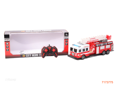 2.4G 4CHANNEL R/C FIRE FIGHTING TRUCK W/LIGHT/SOUND W/O 3*AA BATTERIES IN CAR/2*AA BATTERIES IN CONTROLLER