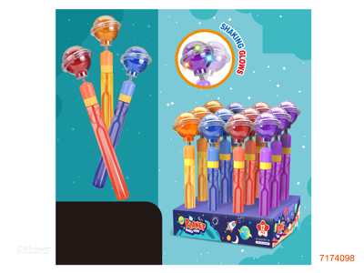 BUBBLE STICK W/LIGHT/3*AG3 BATTERIERS PER PCS 12PCS/DISPLAY BOX 4COLOURS