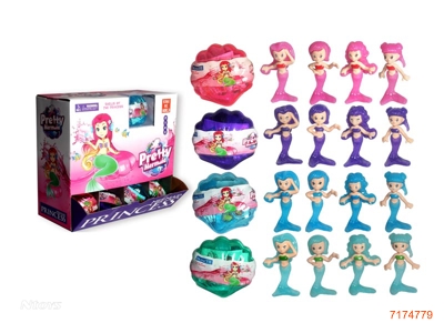 5CM LITTLE MERMAID 48PCS/DISPLAY BOX 4COLOURS 16ASTD