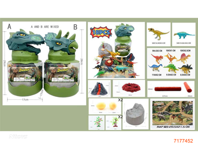 DINOSAUR SET 18PCS 2ASTD