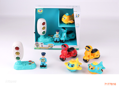 CARTOON CAR SET W/LIGHT/MUSIC/2*AAA BATTERIES 3COLOURS