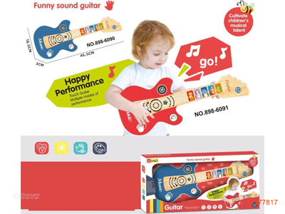 BABY GUITAR  W/MUSIC W/O 3*AA BATTERIES 2COLOURS