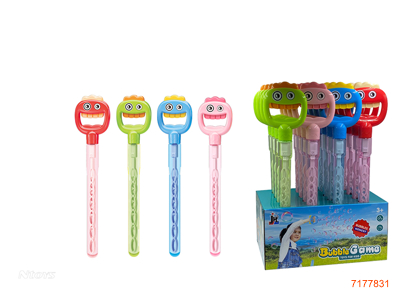 BUBBLE STICK W/120ML BUBBLE WATER 16PCS/DISPLAY BOX 4COLOURS